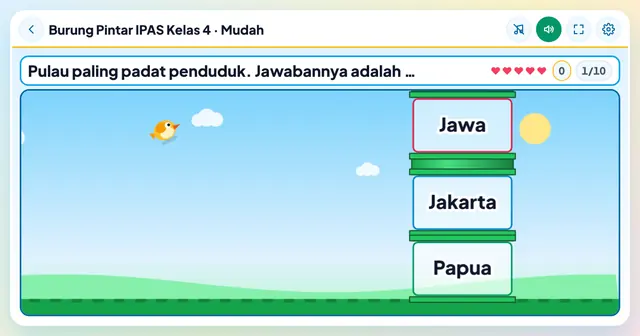 Cuplikan layar game Burung Pintar IPAS
