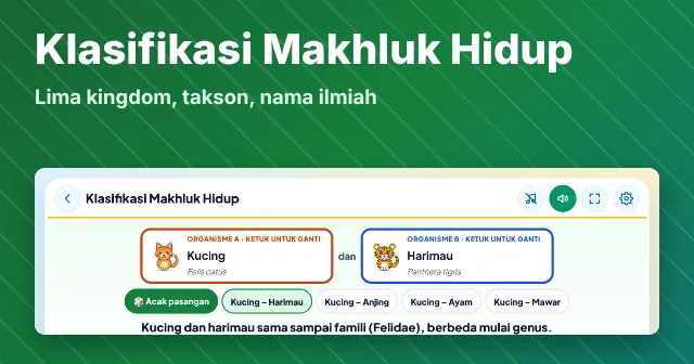 Cuplikan layar game Klasifikasi Makhluk Hidup
