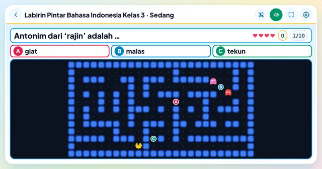 Cuplikan layar game Labirin Pintar Bahasa Indonesia