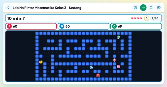 Cuplikan layar game Labirin Pintar Matematika