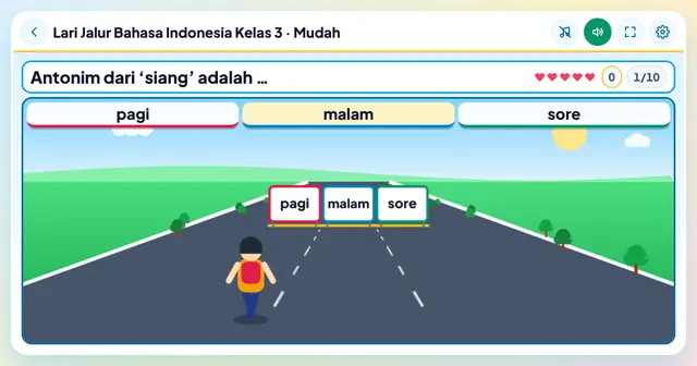 Cuplikan layar game Lari Jalur Bahasa Indonesia
