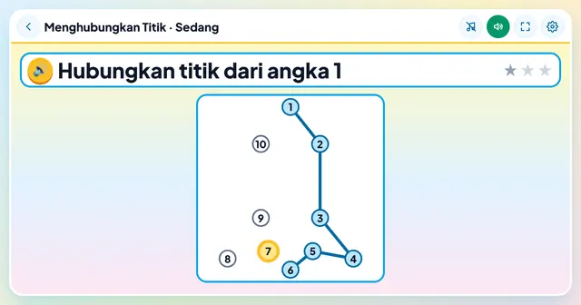 Cuplikan layar game Menghubungkan Titik