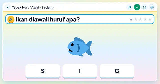 Cuplikan layar game Tebak Huruf Awal