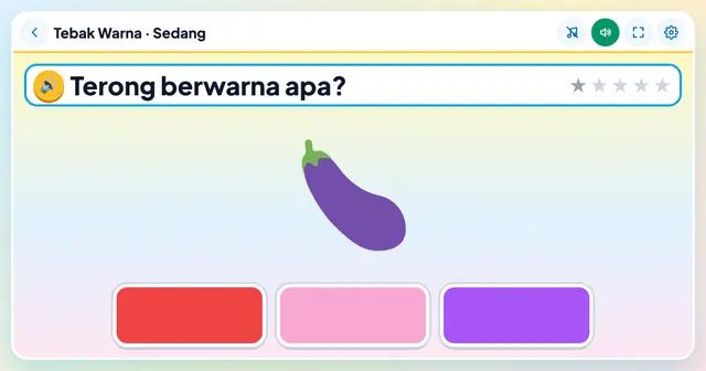 Cuplikan layar game Tebak Warna