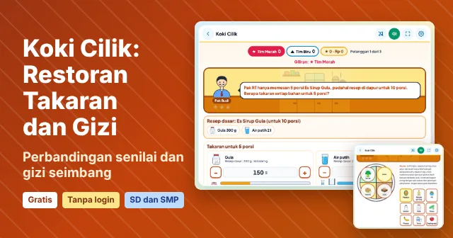 Cuplikan layar game Koki Cilik: Restoran Takaran dan Gizi