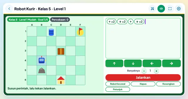 Cuplikan layar game Robot Kurir
