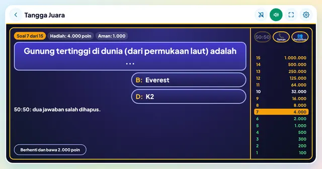 Cuplikan layar game Tangga Juara